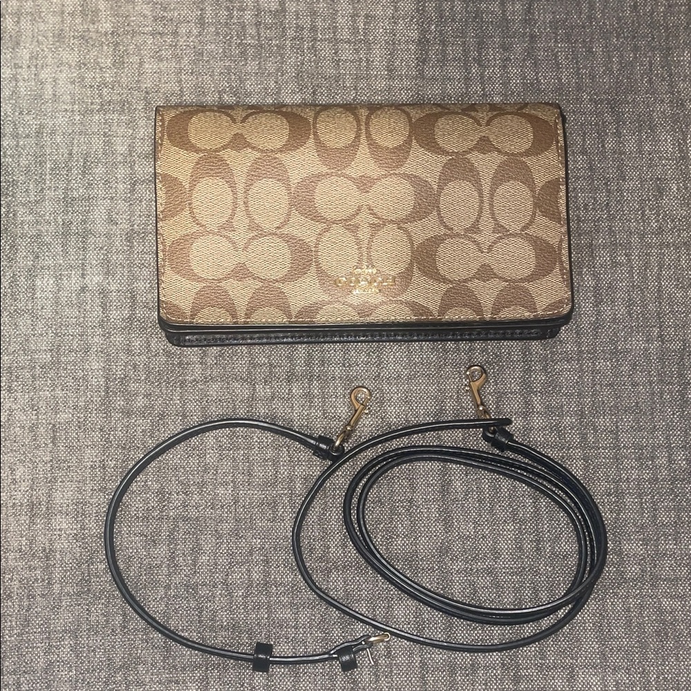 Coach Anna Signature Tan & Walnut Crossbody